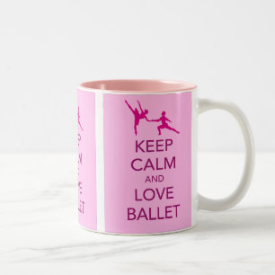 Caneca De Café Em Dois Tons Mantenha Calma e Ame o Ballet Presente de Impressã