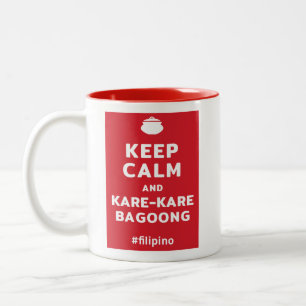 Caneca De Café Em Dois Tons Mantenha Calma & Kare-Kare Bagoong Filipino Mug