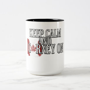 Caneca De Café Em Dois Tons Mantenha Calmo e Carney Em Frente