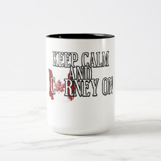 Caneca De Café Em Dois Tons Mantenha Calmo e Carney Em Frente