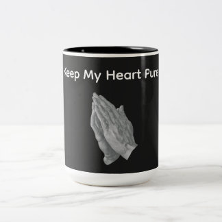 Caneca De Café Em Dois Tons Mantenha Meu Coração Puro