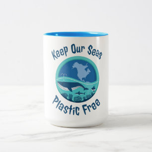 Caneca De Café Em Dois Tons Mantenha nossos mares livres