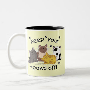 Caneca De Café Em Dois Tons Mantenha suas patas desligadas (gatos)