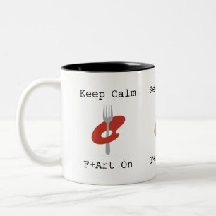 Caneca De Café Em Dois Tons Manter Calm F+Art On Mug by The F+Art Café