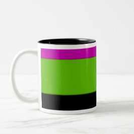 Caneca De Café Em Dois Tons Mântero rosa, verde e preto