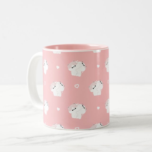 Caneca De Café Em Dois Tons Manx Cat Casal Mug (Frente Esquerda)