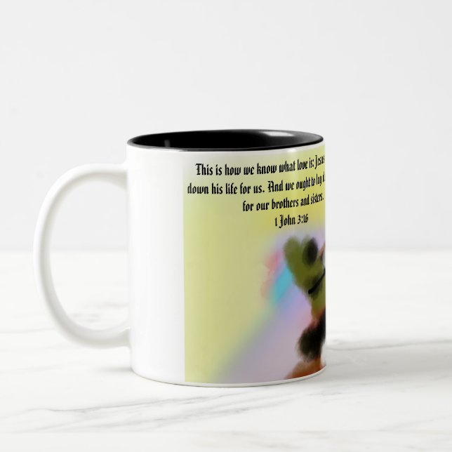 Caneca De Café Em Dois Tons mão de Jesus  (Esquerda)