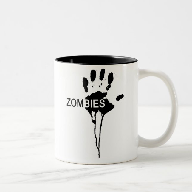 Caneca De Café Em Dois Tons Mão do zombi (Direita)