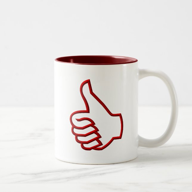 Caneca De Café Em Dois Tons Mãos para cima (Direita)