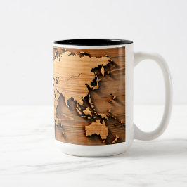 Caneca De Café Em Dois Tons Map Map Map Mug de Madeira