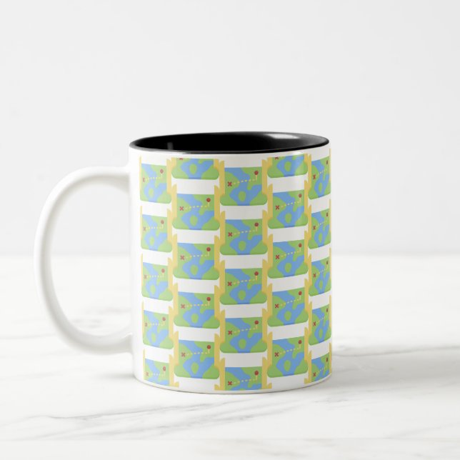 Caneca De Café Em Dois Tons Mapa (Esquerda)