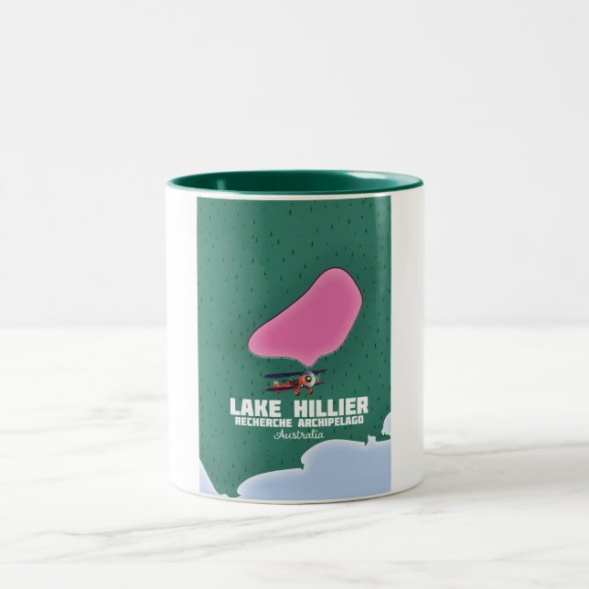 Caneca De Café Em Dois Tons Mapa australiano do lago Hillier. (Centro)