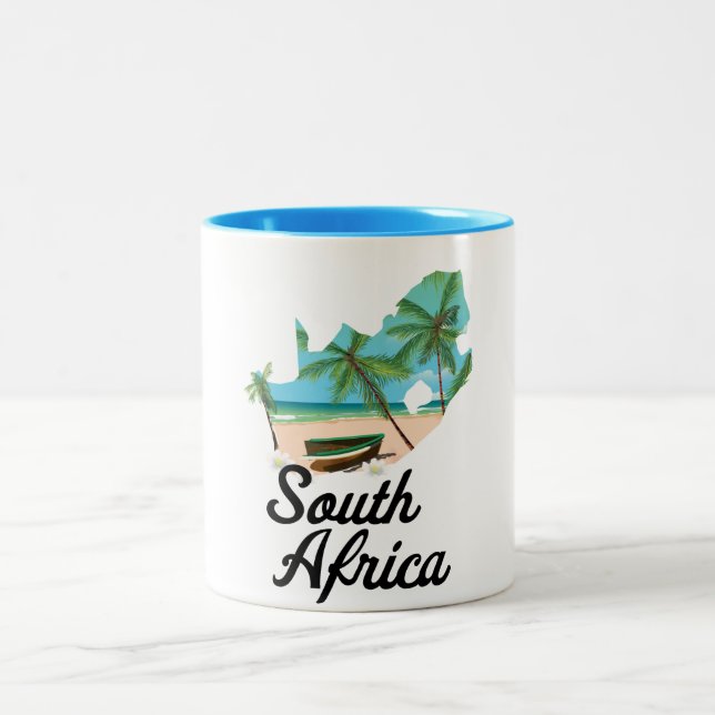 Caneca De Café Em Dois Tons Mapa da África do Sul (Centro)