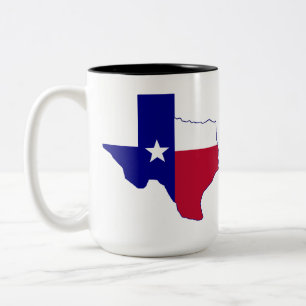 Caneca De Café Em Dois Tons Mapa da Bandeira do Texas