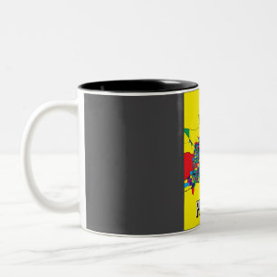Caneca De Café Em Dois Tons Mapa da Cidade de Phoenix - Impressão de Abstrato