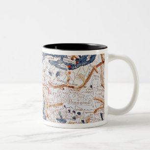 Caneca De Café Em Dois Tons Mapa da Europa Central, 1486