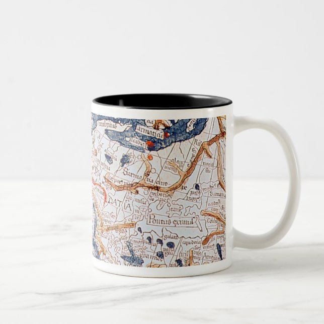 Caneca De Café Em Dois Tons Mapa da Europa Central, 1486 (Direita)