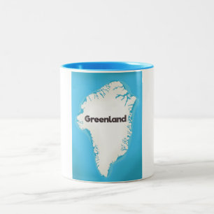 Caneca De Café Em Dois Tons Mapa da Gronelândia