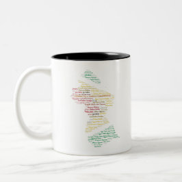 Caneca De Café Em Dois Tons Mapa da Guiana com Distritos