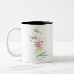 Caneca De Café Em Dois Tons Mapa da Guiana com Distritos