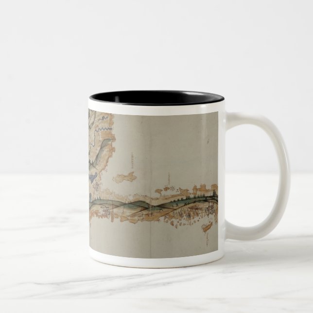 Caneca De Café Em Dois Tons Mapa da ilha de Santo Domingo (Direita)