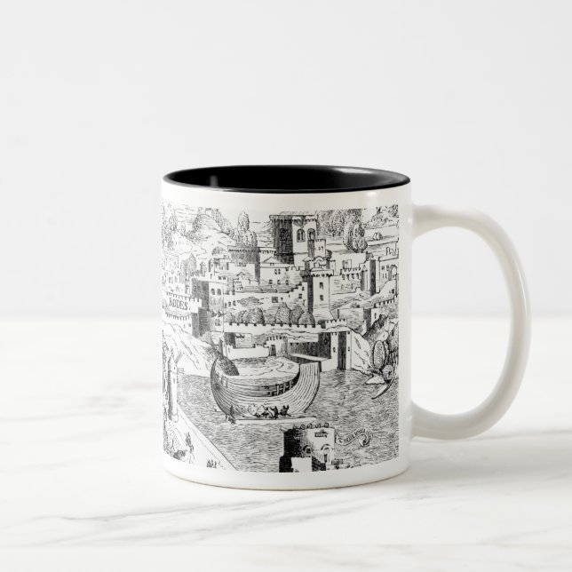 Caneca De Café Em Dois Tons Mapa da ilha do Rodes (Direita)