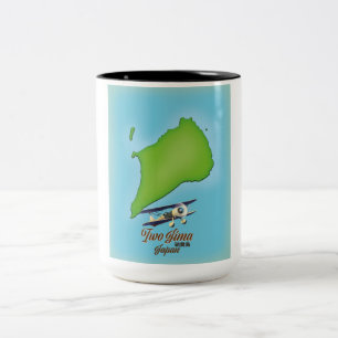 Caneca De Café Em Dois Tons Mapa da ilha Iwo Jima Japão