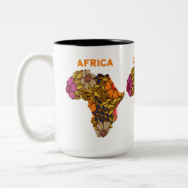 Caneca De Café Em Dois Tons Mapa das flores na África