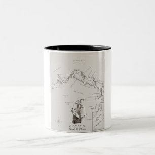 Caneca De Café Em Dois Tons Mapa das Turcas e Caicos