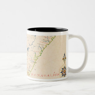 Caneca De Café Em Dois Tons Mapa de Ámérica do Sul e dos passos de Magellan