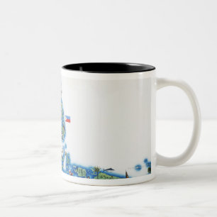 Caneca De Café Em Dois Tons Mapa de Ásia do sudeste