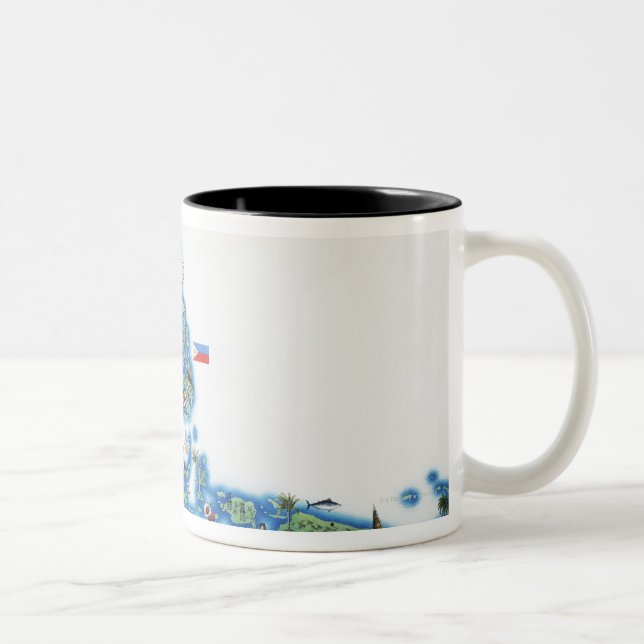 Caneca De Café Em Dois Tons Mapa de Ásia do sudeste (Direita)