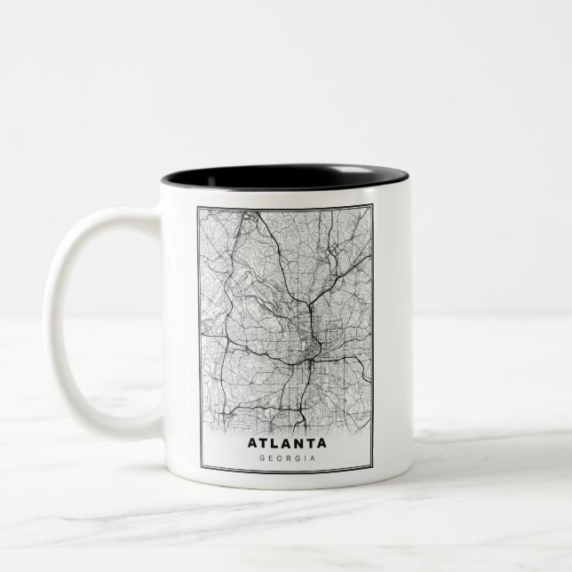 Caneca De Café Em Dois Tons Mapa de Atlanta (Esquerda)