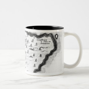 Caneca De Café Em Dois Tons Mapa de Barbados