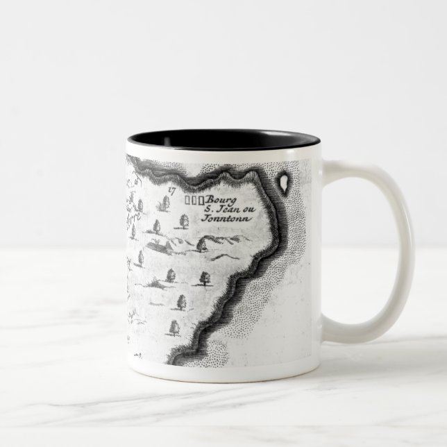 Caneca De Café Em Dois Tons Mapa de Barbados (Direita)