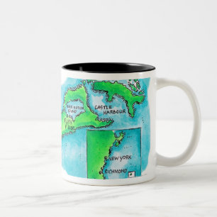 Caneca De Café Em Dois Tons Mapa de Bermuda