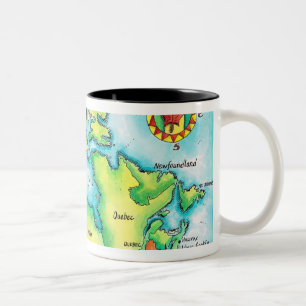 Caneca De Café Em Dois Tons Mapa de Canadá