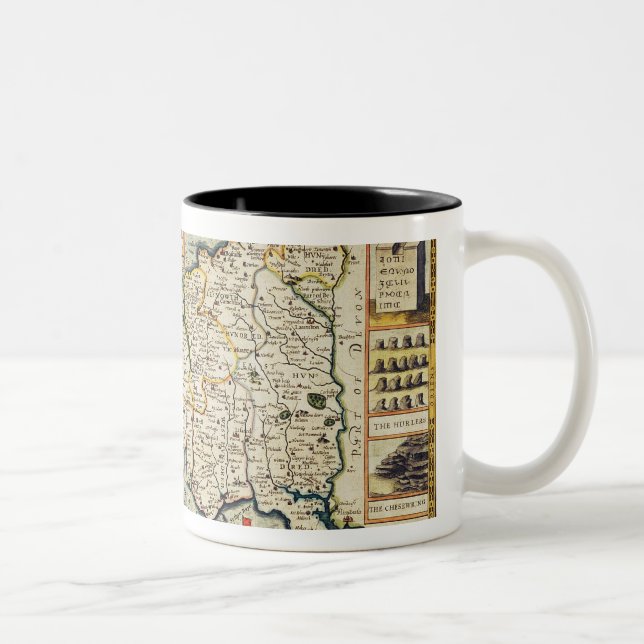Caneca De Café Em Dois Tons Mapa de Cornualha (Direita)