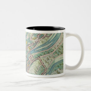 Caneca De Café Em Dois Tons Mapa de Luxembourg, 'de Civitates Orbis Terrarum