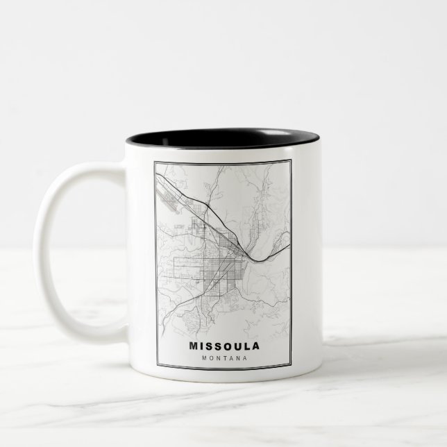 Caneca De Café Em Dois Tons Mapa de Missoula (Esquerda)