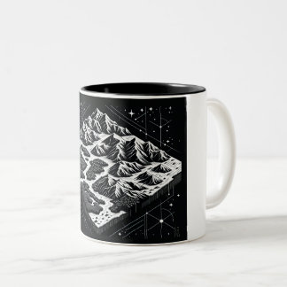 Caneca De Café Em Dois Tons Mapa de Montanha Mágica