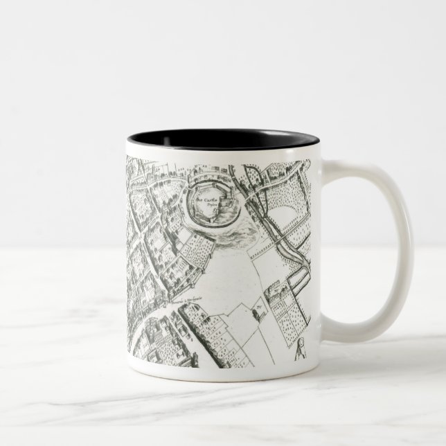 Caneca De Café Em Dois Tons Mapa de Oxford, 1643 (Direita)