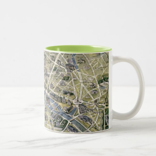 Caneca De Café Em Dois Tons Mapa de Paris durante o período dos Grands (Direita)