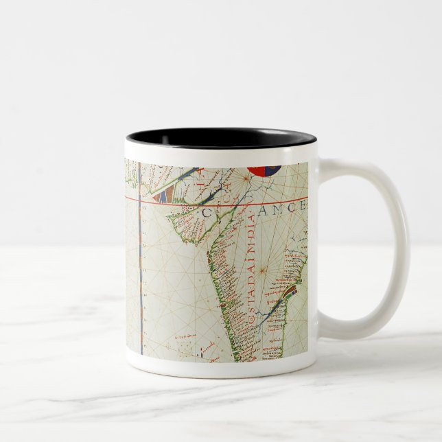 Caneca De Café Em Dois Tons Mapa de Persia, de Arábia e de India (Direita)