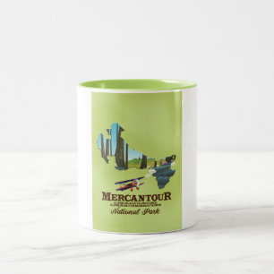 Caneca De Café Em Dois Tons mapa de posteres de viagens do Mercantour National
