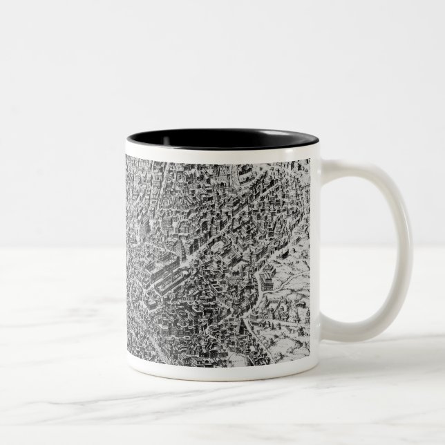Caneca De Café Em Dois Tons Mapa de Roma, 1579 (Direita)