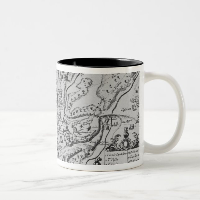 Caneca De Café Em Dois Tons Mapa de Roma antiga (Direita)