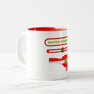 CANECA DE CAFÉ EM DOIS TONS MAPA DE SANTA CATARINA. SAMER BRASIL