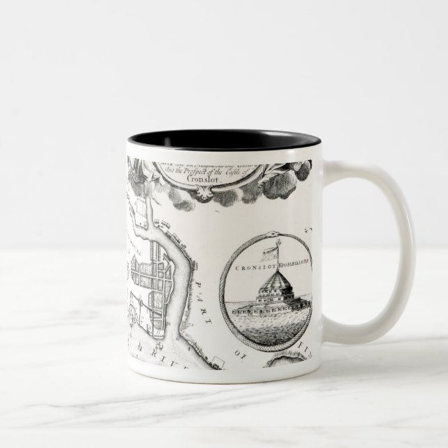 Caneca De Café Em Dois Tons Mapa de St Petersburg (Direita)