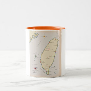 Caneca De Café Em Dois Tons Mapa de Taiwan